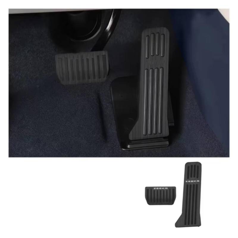 Pedalkappen Für Zeekr 001 2021-2023 Autopedal Rutschfeste Abdeckung Bremspedalauflage Restpedaländerung Pedale Kappen(2PCS Black) von CENAP