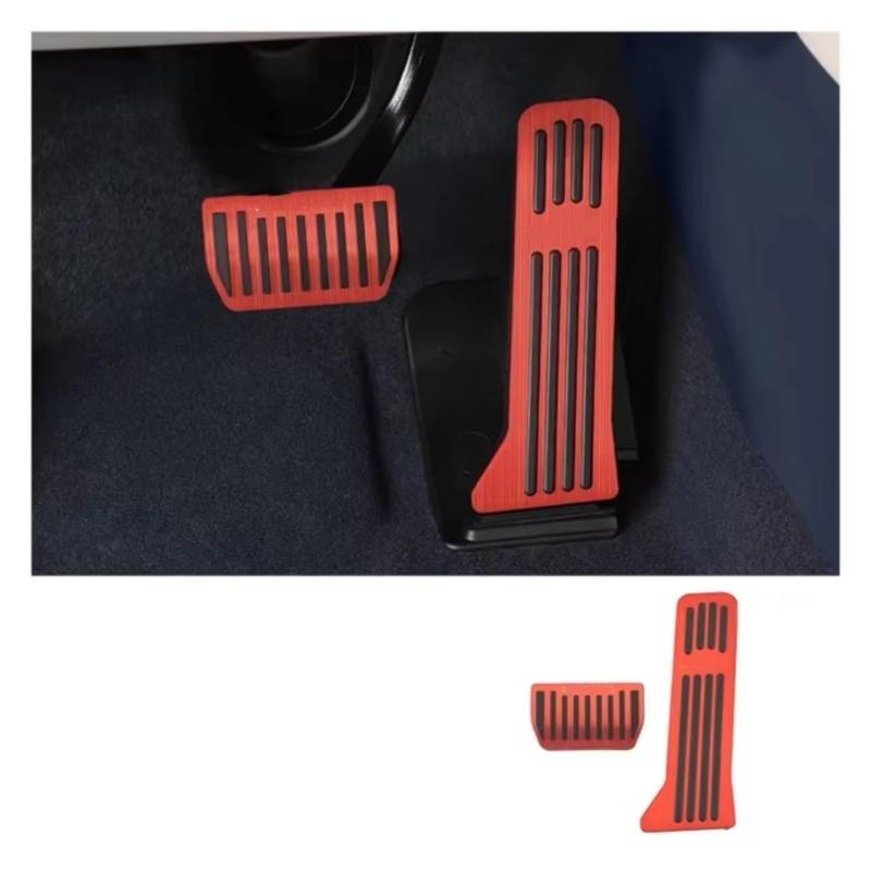 Pedalkappen Für Zeekr 001 2021-2023 Autopedal Rutschfeste Abdeckung Bremspedalauflage Restpedaländerung Pedale Kappen(2PCS Red) von CENAP