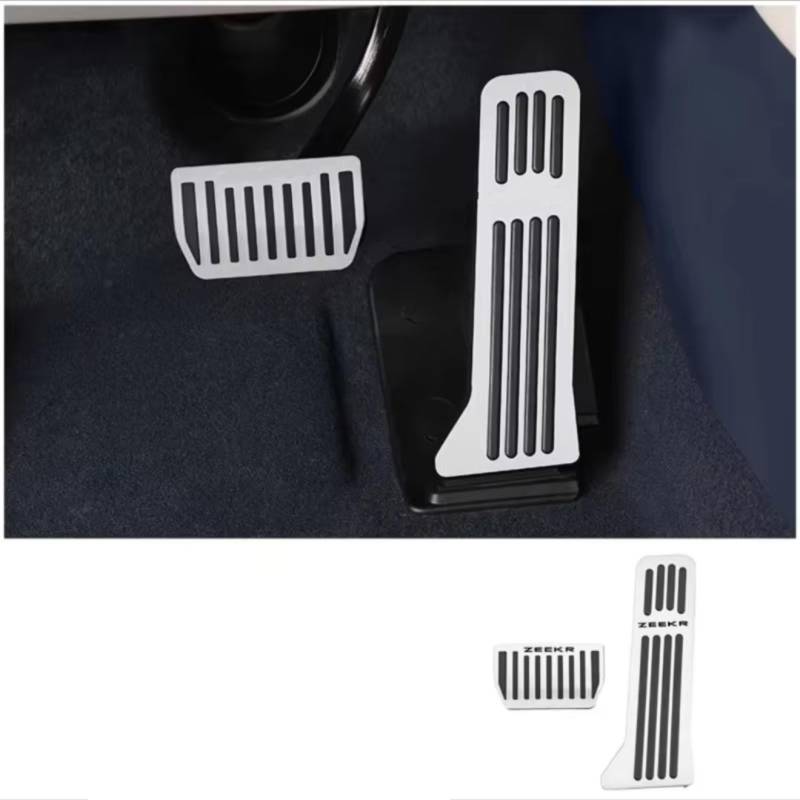 Pedalkappen Für Zeekr 001 2021-2023 Autopedal Rutschfeste Abdeckung Bremspedalauflage Restpedaländerung Pedale Kappen(2PCS Silver) von CENAP