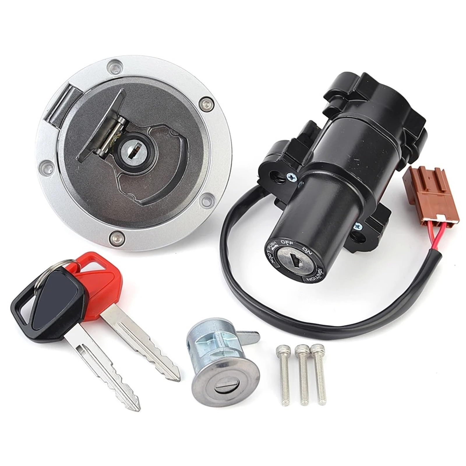 Zündschalter Für CB500 Für CBR400 Für CBR500 2017-2023 Kraftstoff Tankdeckel Zündschloss Sitz Schloss Mit Schlüssel Kit 17620-MJE-D02 77239-MJW-J0 Motorrad Zündschalter Zündschalter Für CB500 Für CBR400 Für CBR500 2017-2023 Kraftstoff Tankdeckel Zündschloss Sitz Schloss Mit Schlüssel Kit 17620-MJE-D02 77239-MJW-J0 Motorrad Zündschalter von CENAP