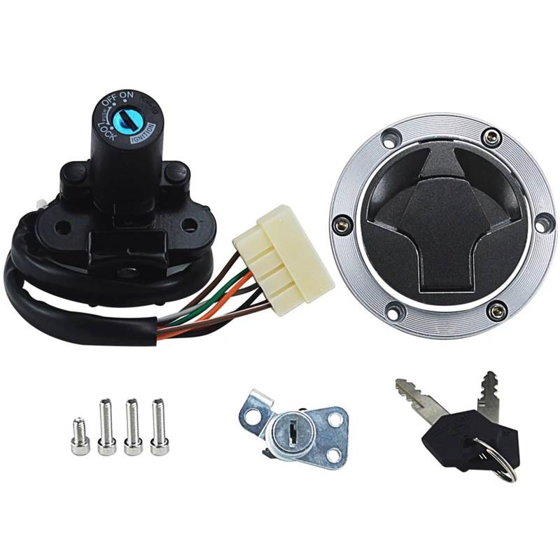 Zündschalter Für Kawasaki EX250 EX300 Z250 Z300 Z250SL 2008-2017 Moto Zündschloss Kraftstoff Tankdeckel Sitz Schloss Schlüssel Kits Motorrad Zündschalter von CENAP