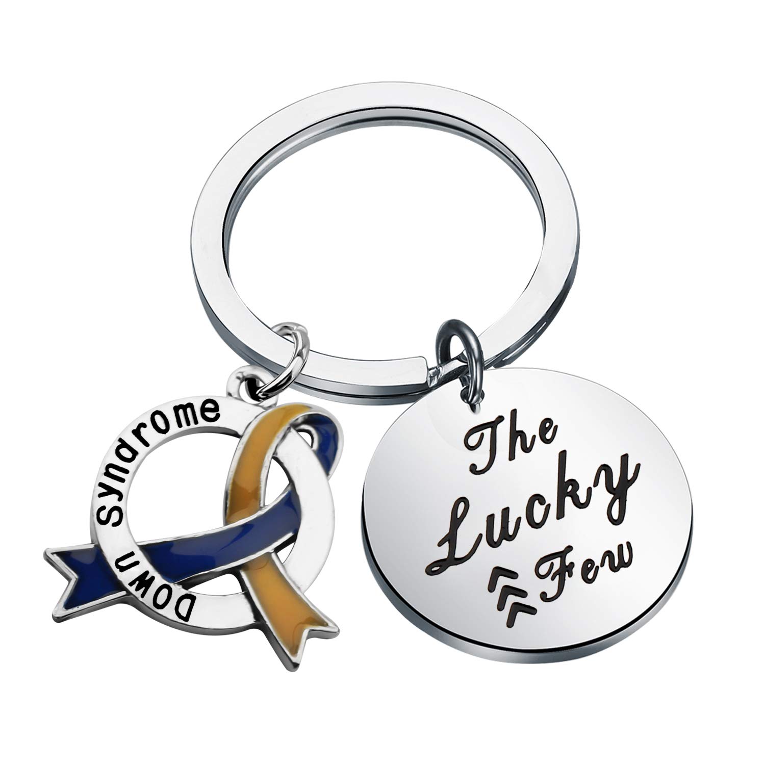 CENWA Down Syndrome Awareness Gift Blue and Yellow Awareness Down Syndrome Ribbon The Lucky Few Keychain, GRAU, 2.5 CENWA Down Syndrome Awareness Gift Blue and Yellow Awareness Down Syndrome Ribbon The Lucky Few Keychain, GRAU, 2.5 von CENWA
