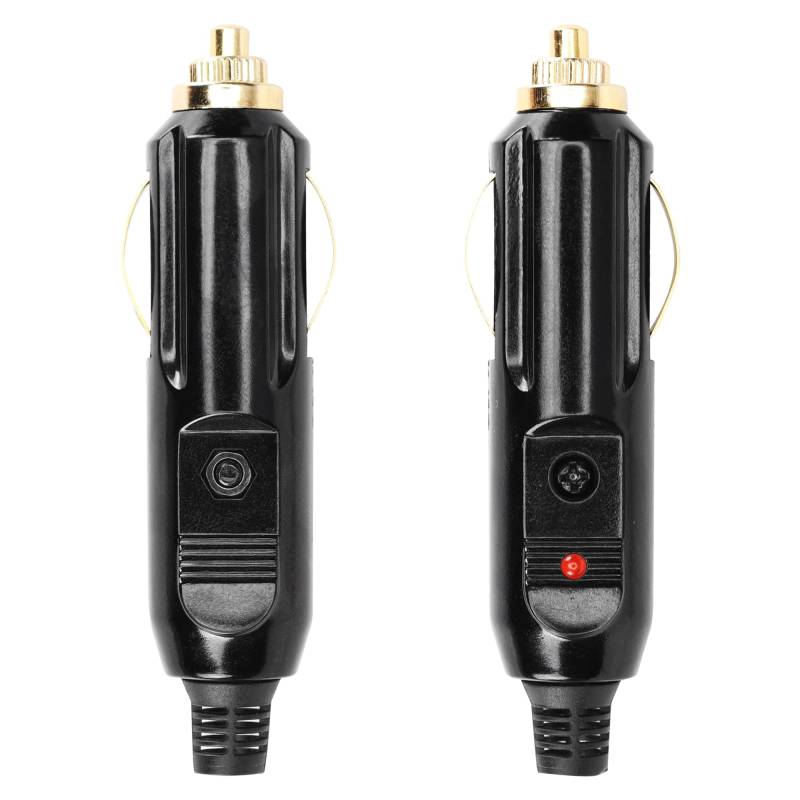 CERRXIAN 2 x 20 A Zigarettenanzünder-Stecker, 12 V/24 V, Vollkupfer-AUX-Buchse, Stecker für Zigarettenanzünder, Ersatz mit roter LED von CERRXIAN