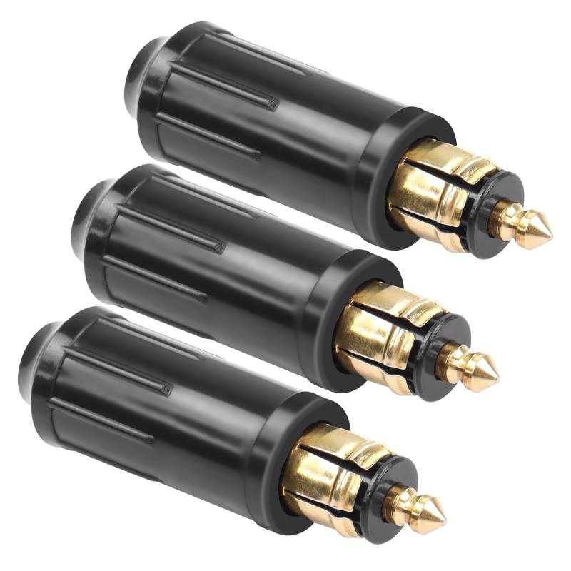 CERRXIAN 3PSC DIN-Hella-Stecker, europäisch, 12 V, DIN-Zigarettenanzünder-Adapter, kompatibel, DIY-Hella-Reparaturstecker mit Motorrädern von CERRXIAN