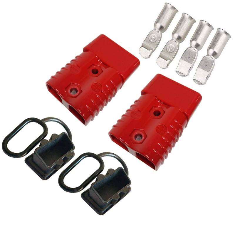 CESFONJER Batterieanschluss 175A Stecker - Quick Connect Batterie Akku Steckverbinder für Auto Wohnmobil Wohnwagen Motorrad Boot Solaranlagen (2 Pcs Rot) von CESFONJER