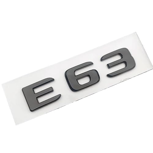 CEVIZ 3D-ABS-Buchstaben in glänzendem Schwarz und Chrom, kompatibel for dem E63-Emblem for den Kofferraum des Autos, Logo, Mercedes E63 AMG W212 W213-Aufkleber, Zubehör (Color : Glossy Black) von CEVIZ