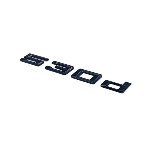 CEVIZ Zahlen Buchstaben 520d 523d ​​525d 530d 535d 540d ABS Emblem kompatibel for BMW 5 SeriesE39 E60 E61 F10 F11 G30 Kofferraum-Logo-Aufkleber (Color : Glossy Black 530d) von CEVIZ
