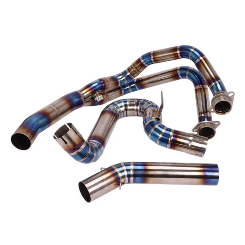 CEWSUIO Für F750GS F850GS 2019 2020 Motorradauspuff Für Escape Modified System Front Middle Link Pipe Schalldämpfer Motorradauspuff-Verbindungsrohr Motorrad Auspuffrohr(Blue) von CEWSUIO