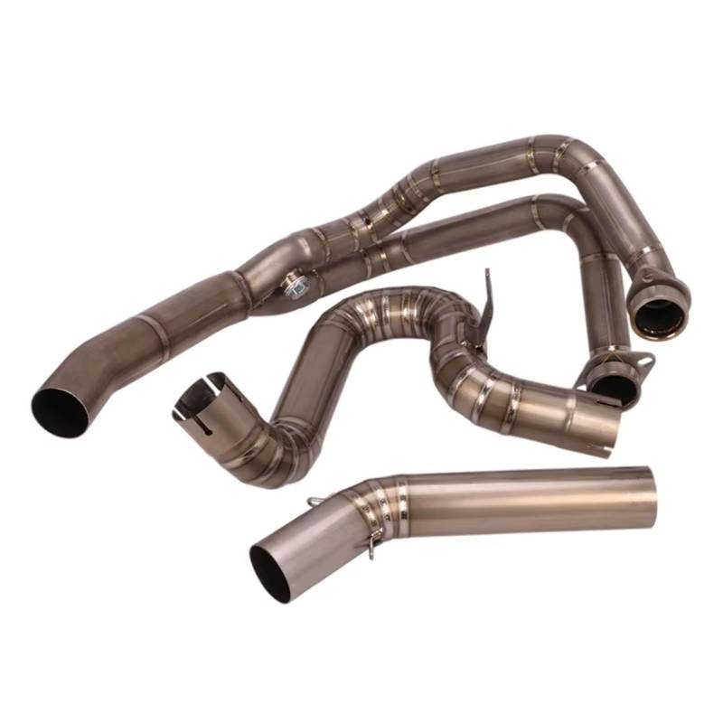 CEWSUIO Für F750GS F850GS 2019 2020 Motorradauspuff Für Escape Modified System Front Middle Link Pipe Schalldämpfer Motorradauspuff-Verbindungsrohr Motorrad Auspuffrohr(Silver) von CEWSUIO