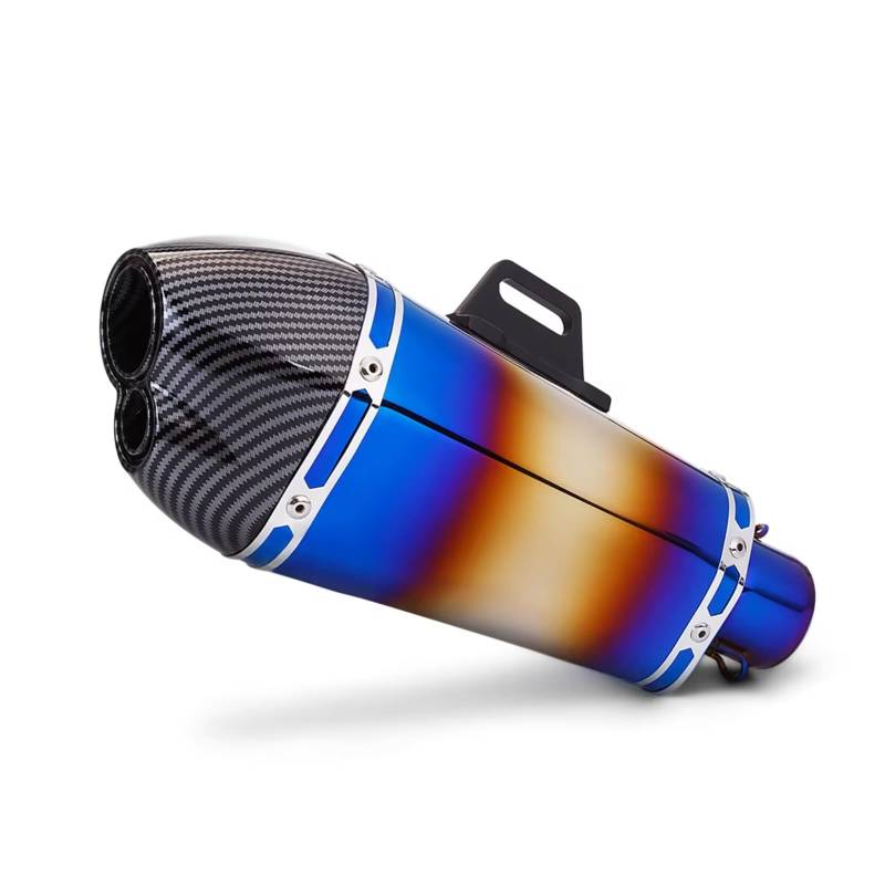 CEWSUIO Kompatibel Mit ADV150-Motorradauspuffrohr, 51 Mm, Universeller Motorradauspuff, Auspuff Mit Modifiziertem Doppelloch-Endrohr Motorrad Auspuffrohr(C) von CEWSUIO