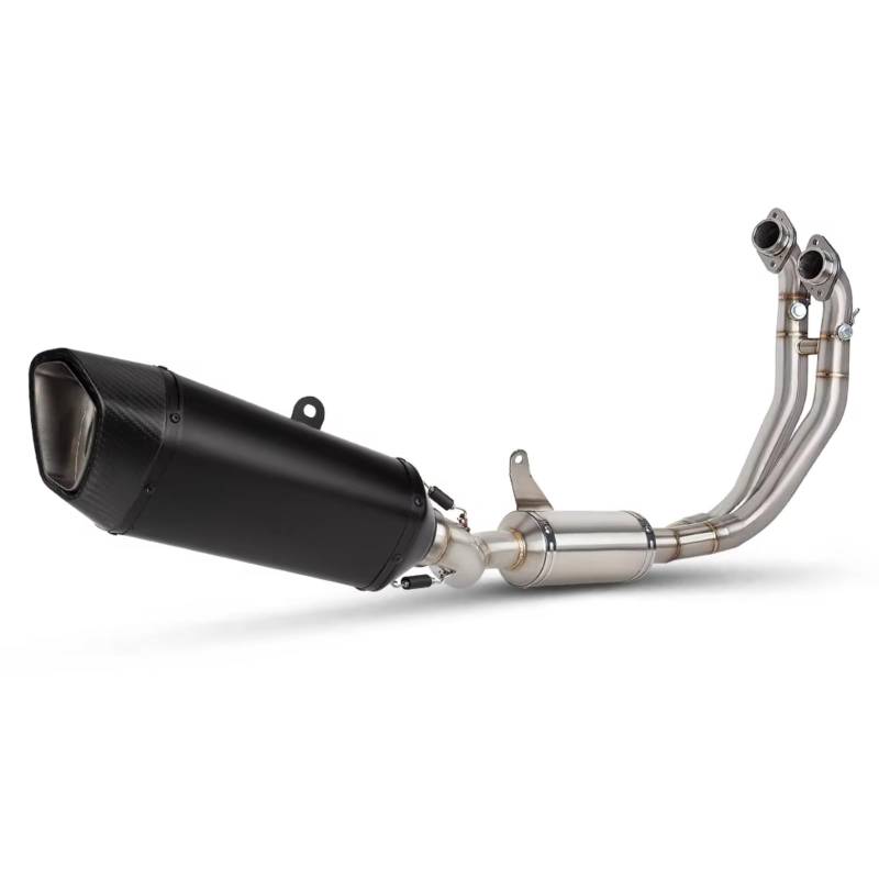 CEWSUIO Kompatibel Mit Aprilia Für RS660 2021 2022 2023 2024 Motorradauspuff Modifizieren Sie Das Vordere Verbindungsrohr des Schalldämpfers des Motorradauspuffrohrs Motorrad Auspuffrohr(B) von CEWSUIO