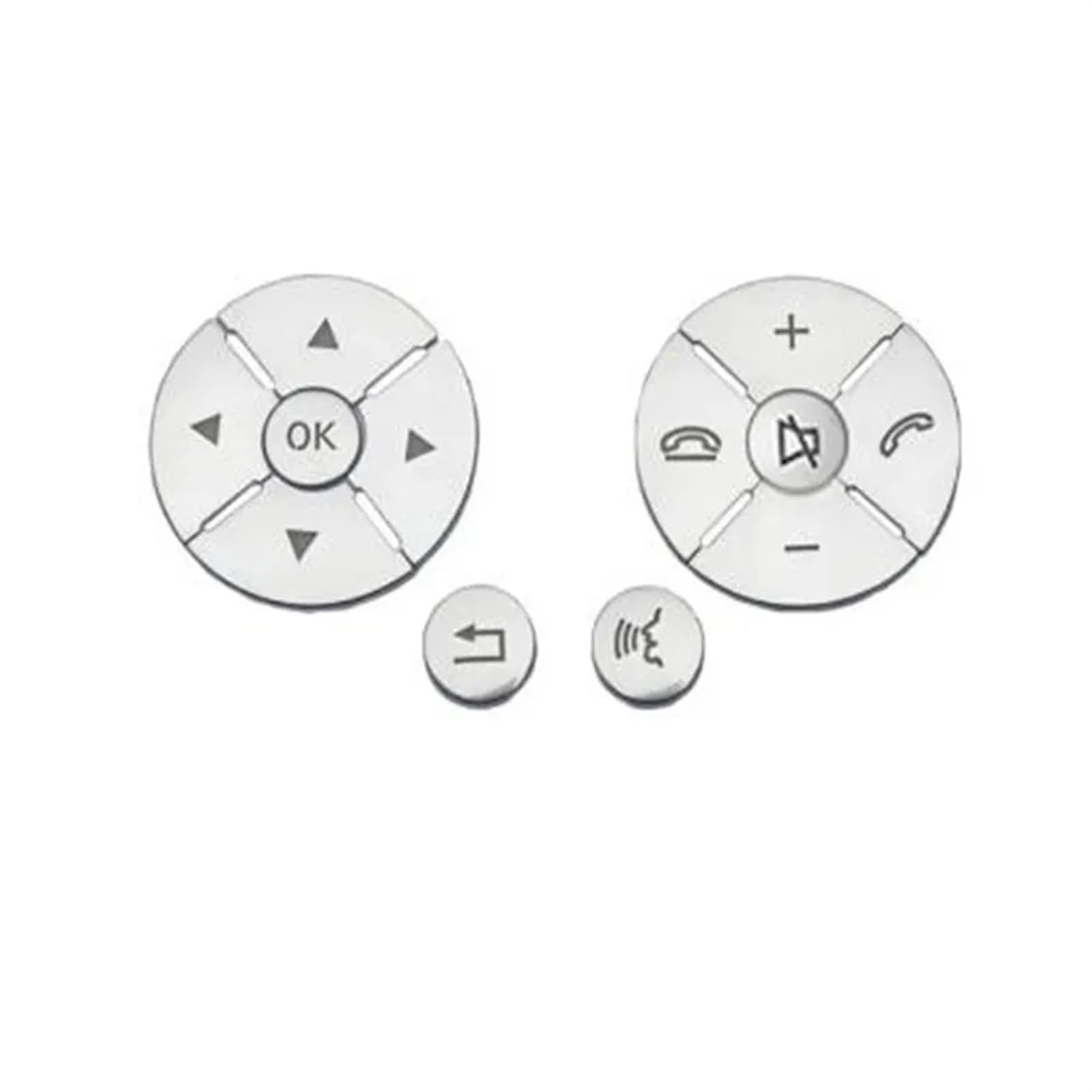 CEWSUIO Kompatibel Mit Benz Für C W204 2008 2009 2010 Chrom Auto Lenkrad Knopf Schalter Trim Cover Aufkleber Auto-Aufkleber Knöpfe(Silver) von CEWSUIO