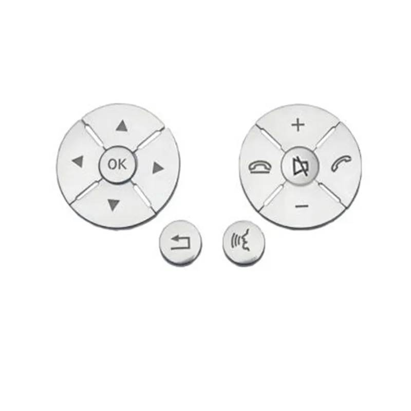 CEWSUIO Kompatibel Mit Benz Für C W204 2008 2009 2010 Chrom Auto Lenkrad Knopf Schalter Trim Cover Aufkleber Auto-Aufkleber Knöpfe(Silver) von CEWSUIO