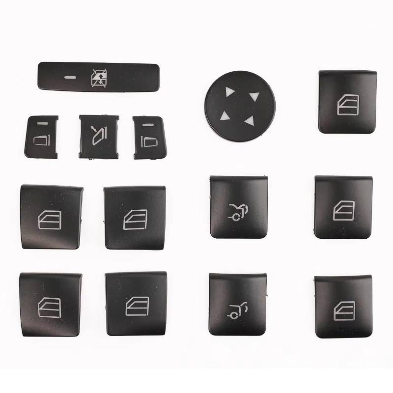 CEWSUIO Kompatibel Mit Benz Für C180 C200 2011 2012 2013 2014 Autoteile Fensterschalter Knopf Reparaturaufkleber 14x Auto-Aufkleber Knöpfe von CEWSUIO