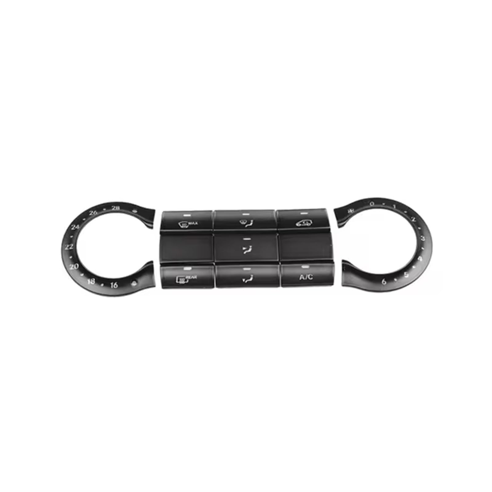 CEWSUIO Kompatibel Mit Benz Für CLA C117 2013 2014 2015 2016 2017 2018 Auto-Styling-Konsole Klimaanlage Knopf Dekoration Abdeckung Aufkleber Trim Auto-Aufkleber Knöpfe(Black) von CEWSUIO