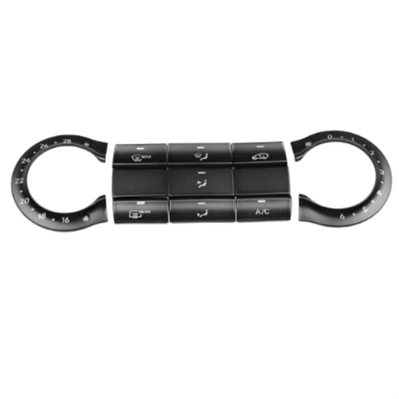 CEWSUIO Kompatibel Mit Benz Für GLA X156 2015 2016 2017 2018 2019 Auto Zentralsteuerung Klimaanlage Knopf Dekoration Abdeckung Zieraufkleber Auto-Aufkleber Knöpfe von CEWSUIO