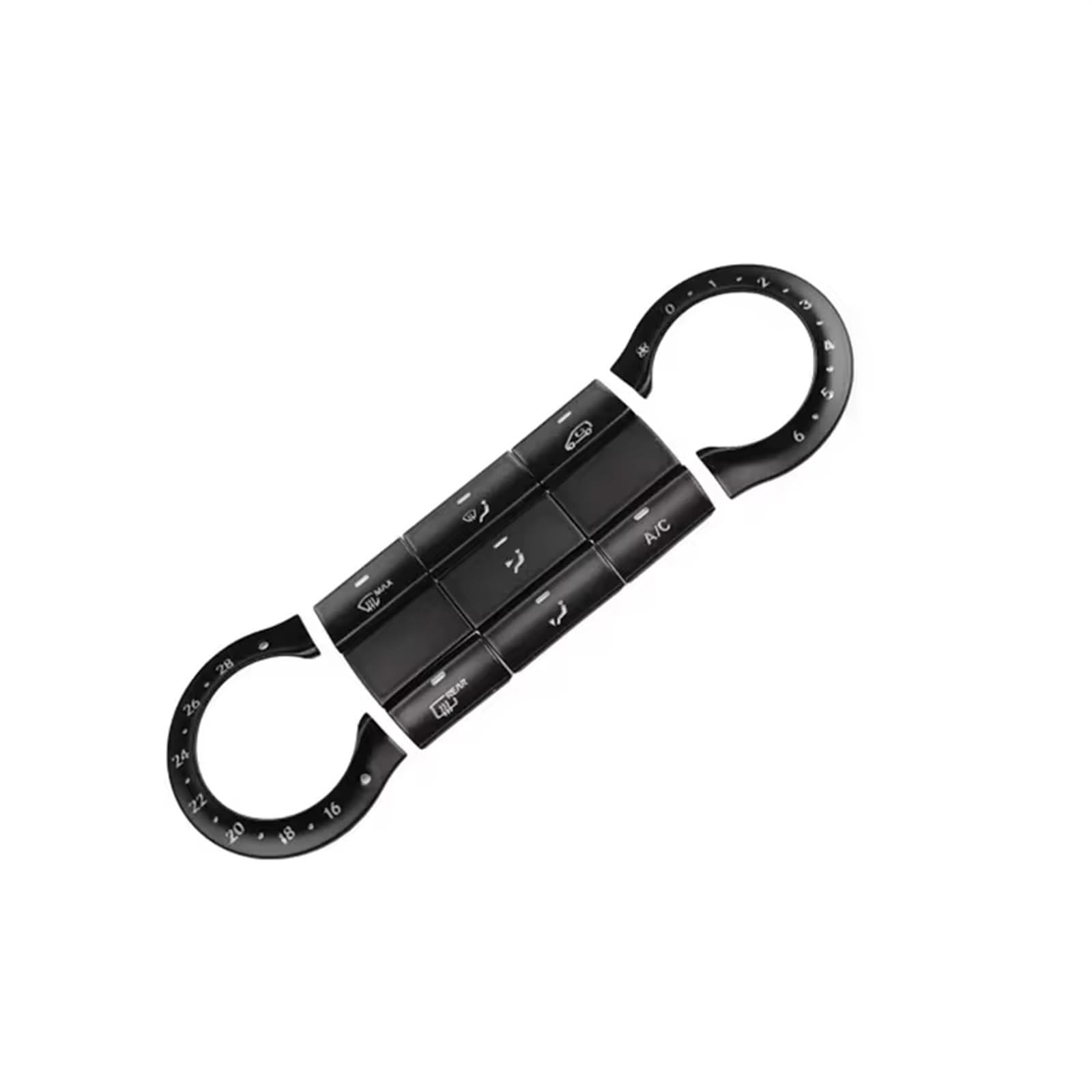 CEWSUIO Kompatibel Mit Benz Für GLA X156 2015 2016 2017 2018 2019 Mittelkonsole Klimaanlage Tasten Zieraufkleber Auto-Styling Auto-Aufkleber Knöpfe(Black) von CEWSUIO