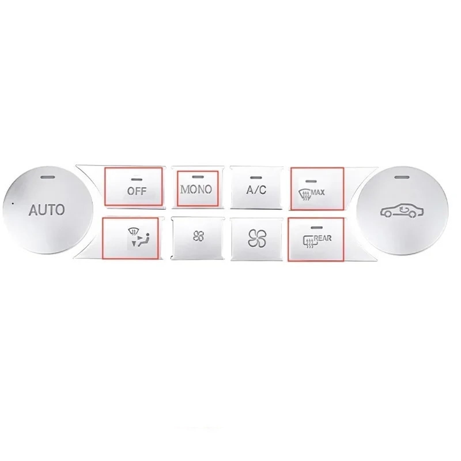 CEWSUIO Kompatibel Mit Benz Für GLK X204 2008 2009 2010 2011 2012 Mittelkonsole CD Klimaanlage Tasten Aufkleber Zierleiste Auto-Aufkleber Knöpfe(A) von CEWSUIO