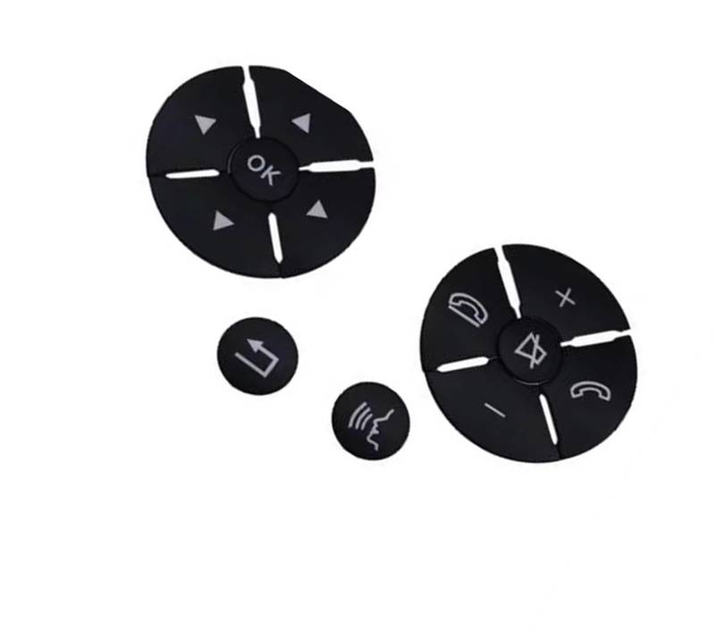 CEWSUIO Kompatibel Mit Benz Für S W221 2008 2009 2010 2011 2012 Chrom Auto Lenkrad Knopf Schalter Zierabdeckung Aufkleber Auto-Aufkleber Knöpfe(Black) von CEWSUIO