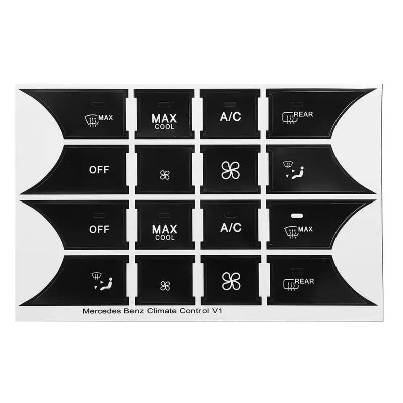 CEWSUIO Kompatibel Mit Benz Für W204 C300 C350 2008 2009 2010 2011 2012–2014 Auto-Klimaanlage, Klimaanlage, Klimaregler, Reparaturaufkleber Auto-Aufkleber Knöpfe von CEWSUIO