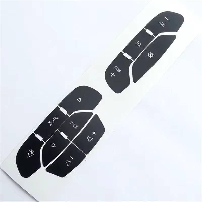 CEWSUIO Kompatibel Mit Cadillac Für Escalade 2007–2012 2013 2014 Autoaufkleber, Auto-Lenkradknopf-Reparatur-Aufkleber-Set, Abziehbilder, Zubehör Auto-Aufkleber Knöpfe von CEWSUIO