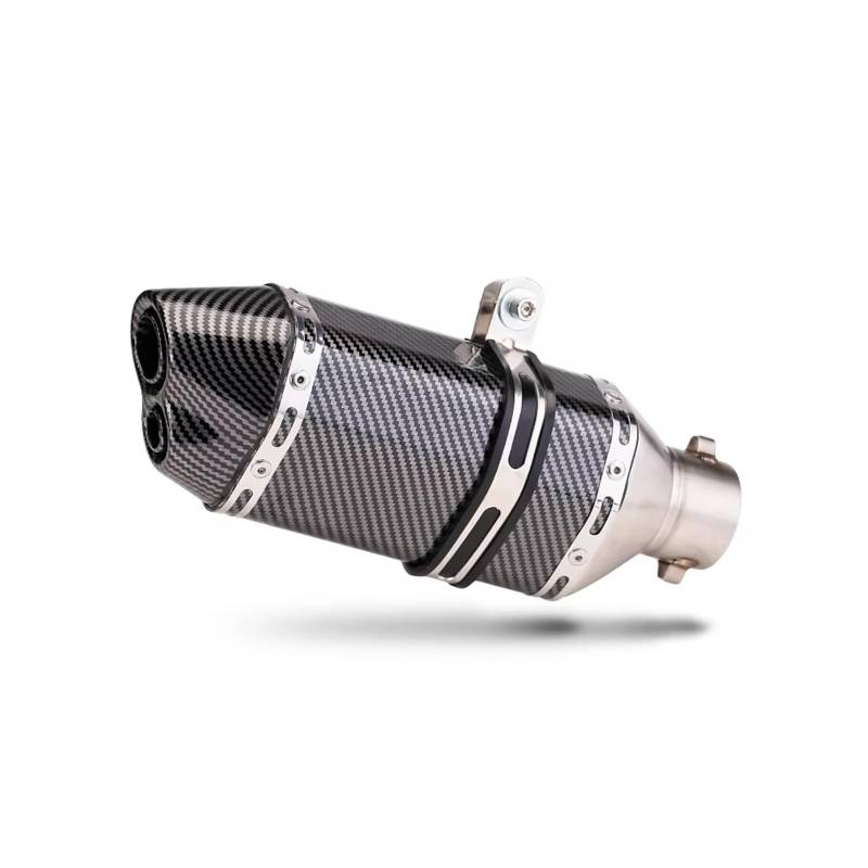 CEWSUIO Kompatibel Mit Cbr250rr Für ADV150 Für PCX150 Universal 51MM Motorrad-Auspuffschalldämpfer Doppelloch-Endrohr Auspuff Modifiziertes Rohr Motorrad Auspuffrohr(A) von CEWSUIO