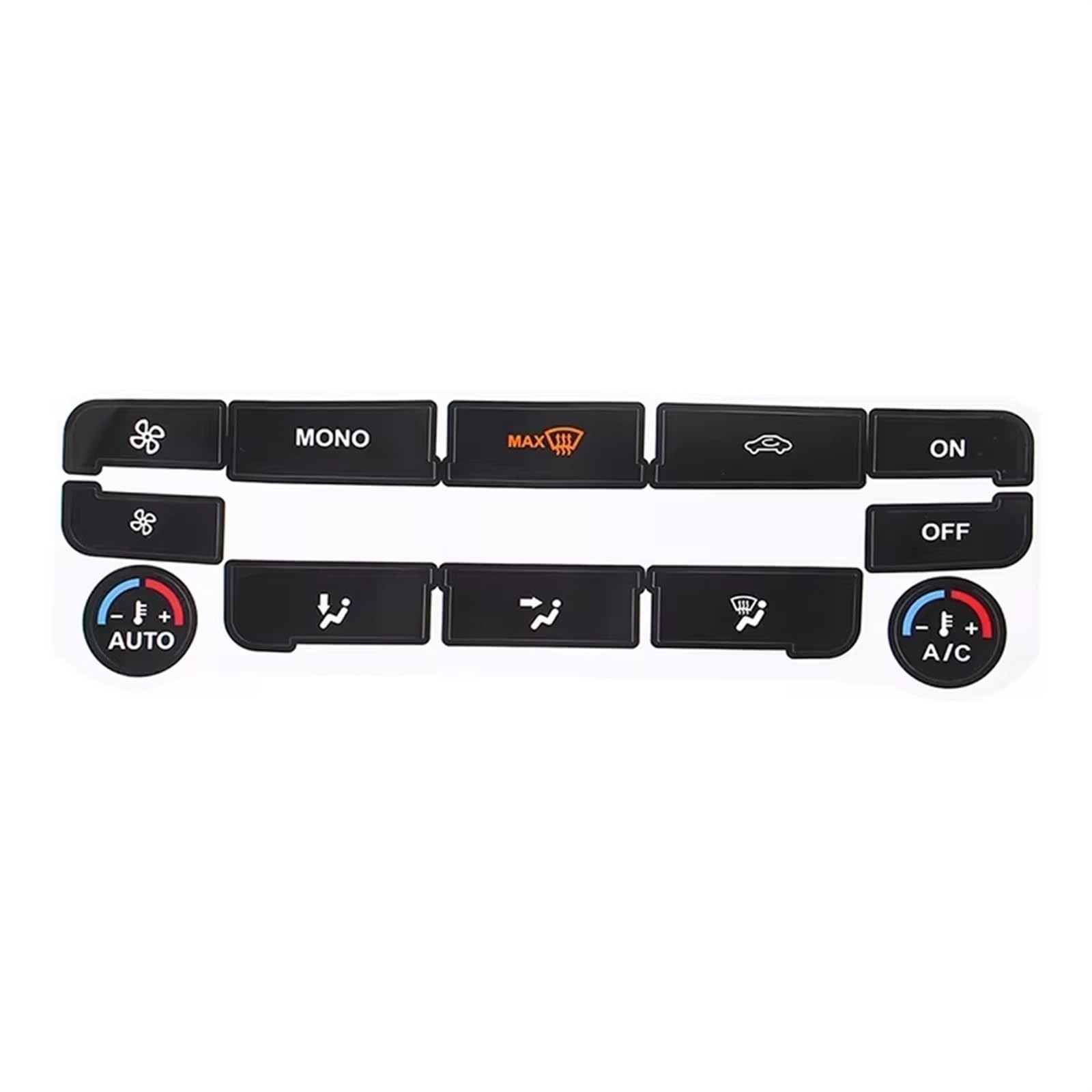 CEWSUIO Kompatibel Mit Ford Für S-Max Für Mondeo, Auto-Klimaanlage, Klimaanlage, Klimaregler, Reparaturaufkleber, Aufkleber, Fix Für Hässlichen Knopf Auto-Aufkleber Knöpfe(Black) von CEWSUIO