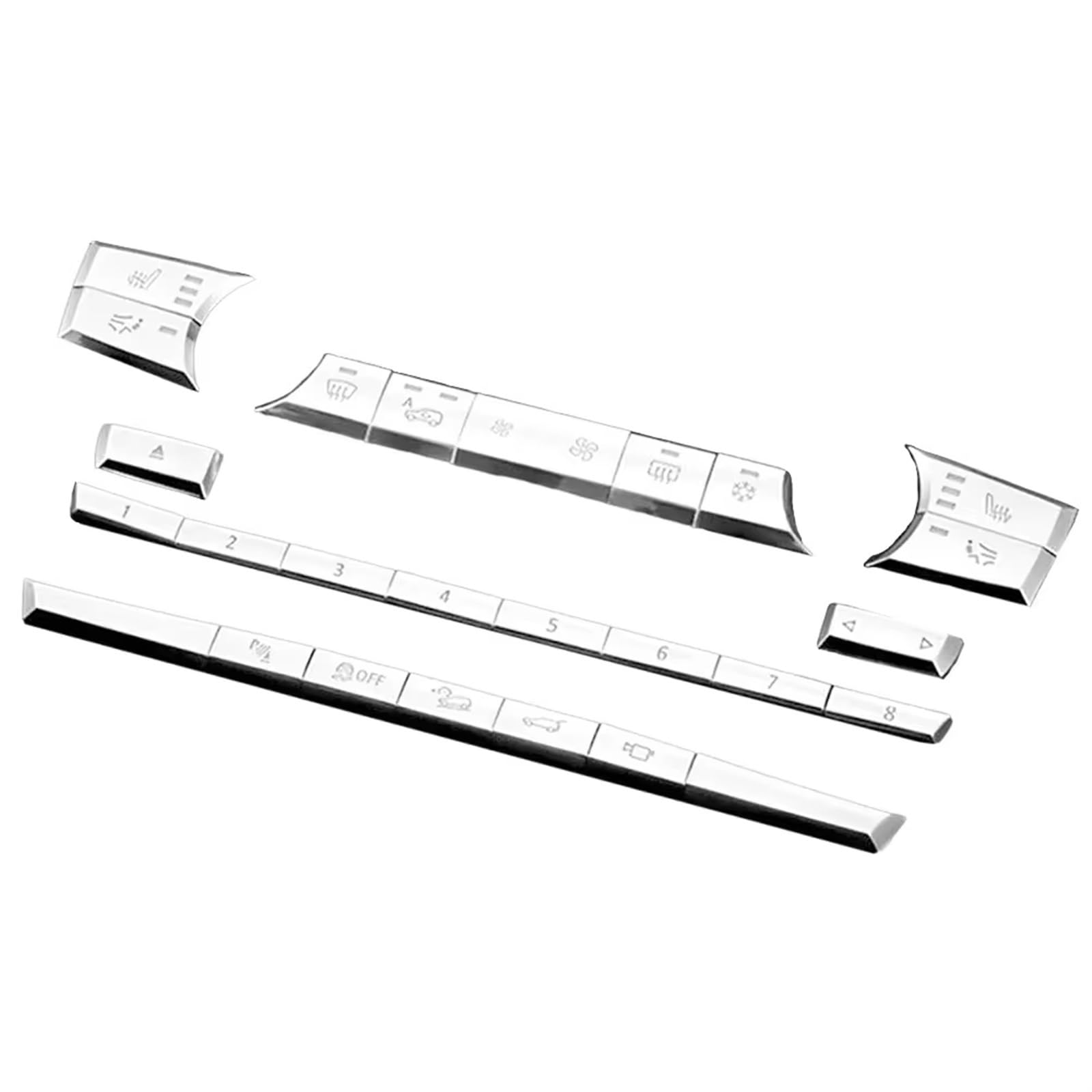 CEWSUIO Kompatibel Mit Für E70 2008 2009 2010 2011 2012 2013 Auto ABS-Konsole CD-Panel Multimedia AC-Tasten Abdeckung Aufkleber Zubehör Auto-Aufkleber Knöpfe von CEWSUIO