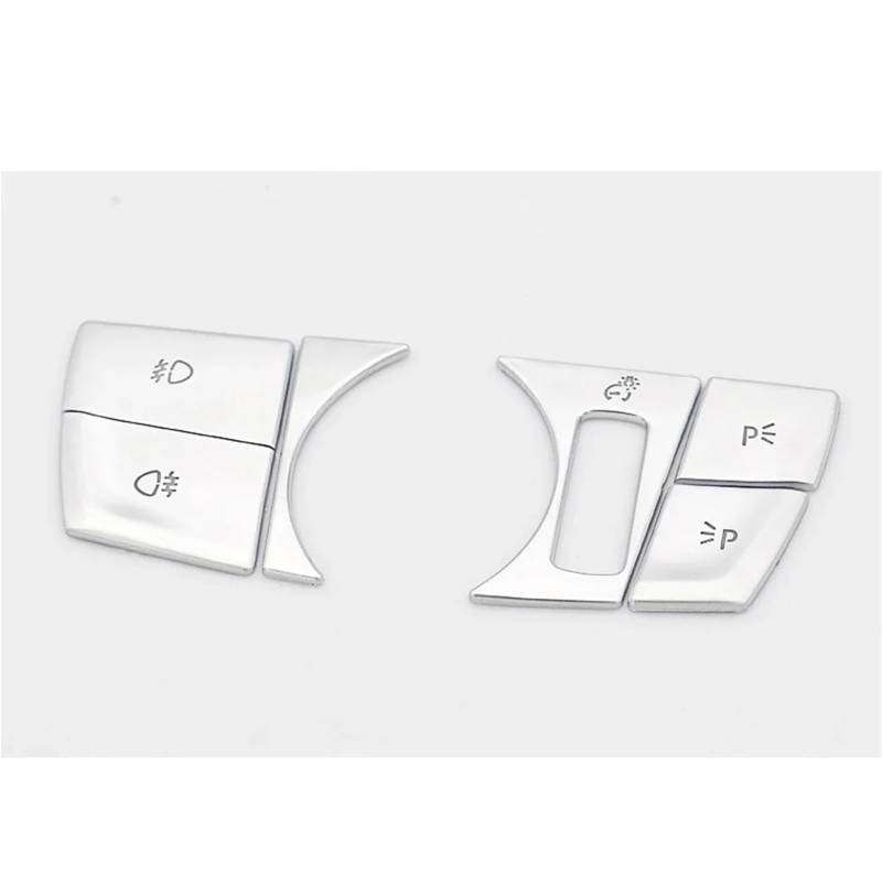 CEWSUIO Kompatibel Mit Für Neu Für 5 G30 G38 2018 2019 2020-2022 Chrom-Autoscheinwerferschalter-Knopfabdeckung Verkleidung Auto-Innenaufkleber Auto-Aufkleber Knöpfe von CEWSUIO