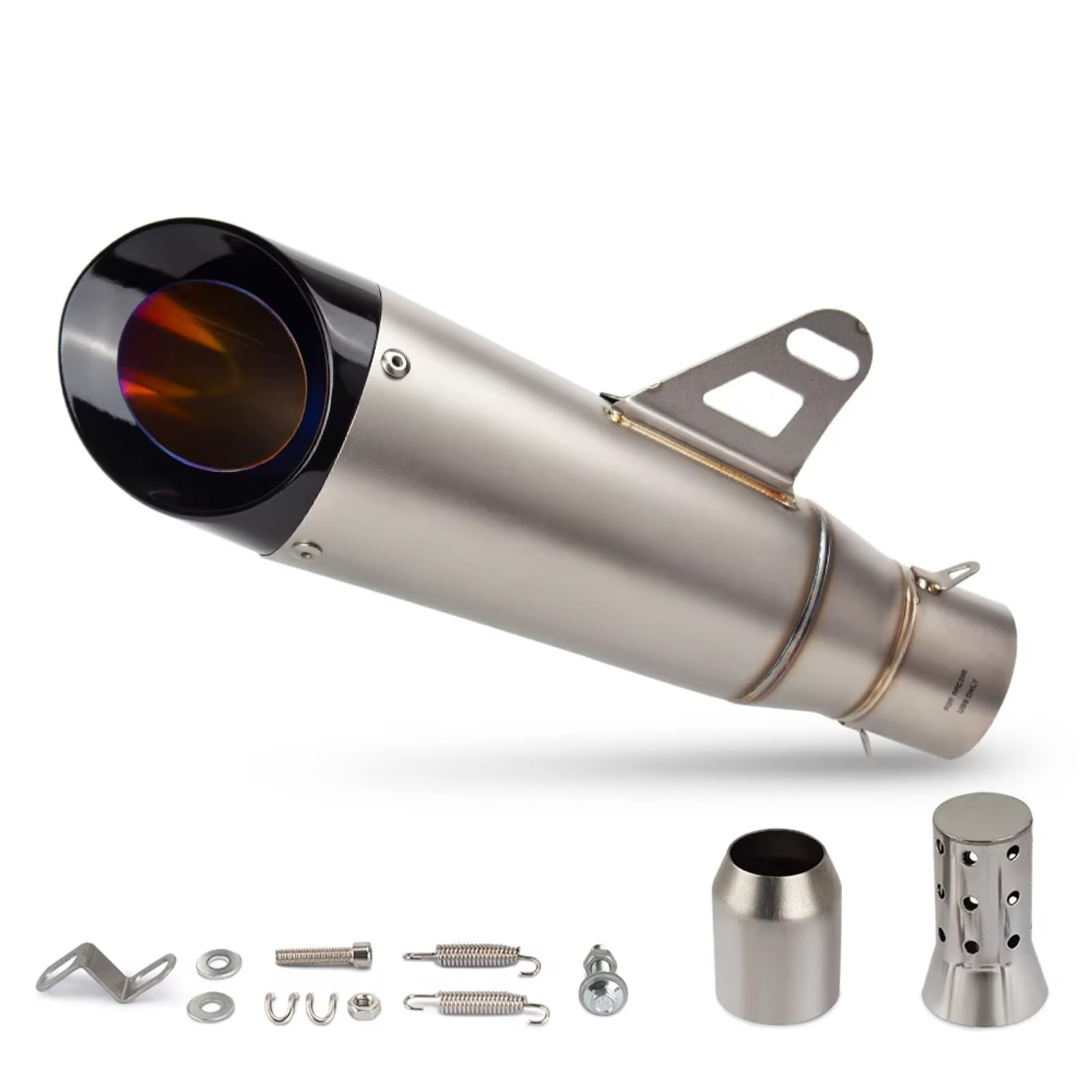 CEWSUIO Kompatibel Mit Für Ninja250 Für Z300 Motorrad-Auspuffrohr, 51 Mm, Universelles Motorrad-Auspuffendrohr, Zweilagiger Modifizierter Schalldämpfer Motorrad Auspuffrohr(Type C) von CEWSUIO
