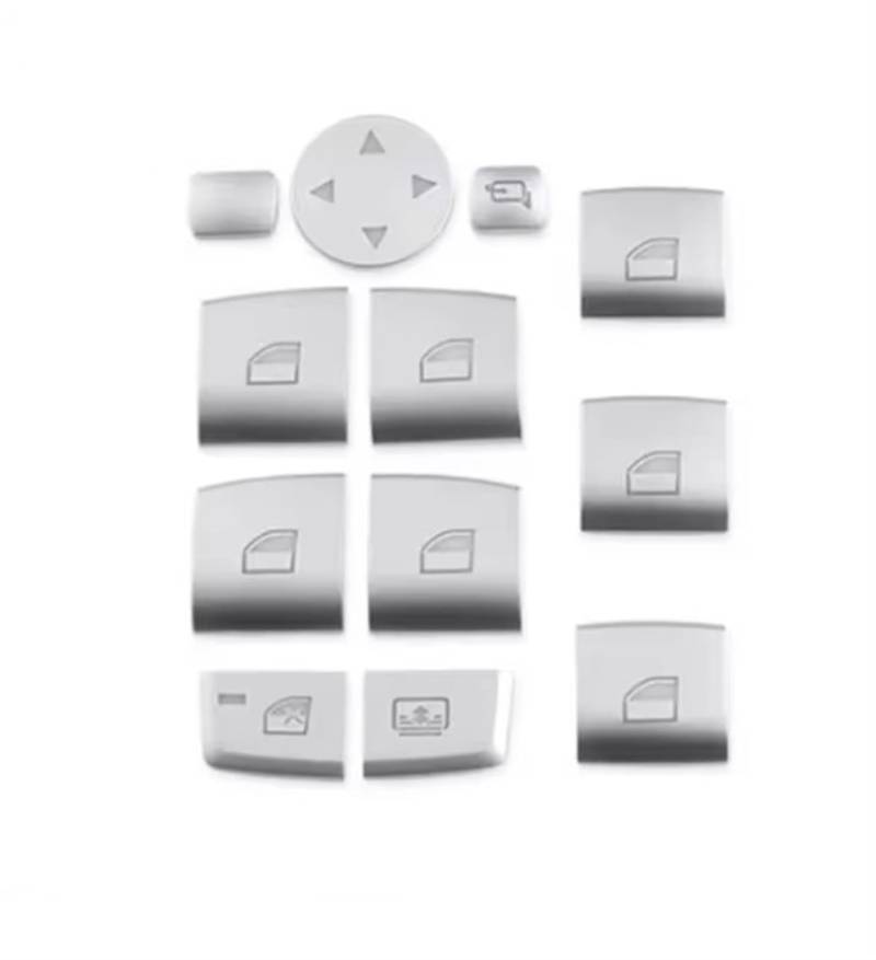 CEWSUIO Kompatibel Mit Für X5 F15 F85 2014–2015 2016 2017 Für X6 F16 F86 2015 2016 2017 Autofensterheberschalter-Tastenabdeckung Zieraufkleber Auto-Aufkleber Knöpfe(B) von CEWSUIO