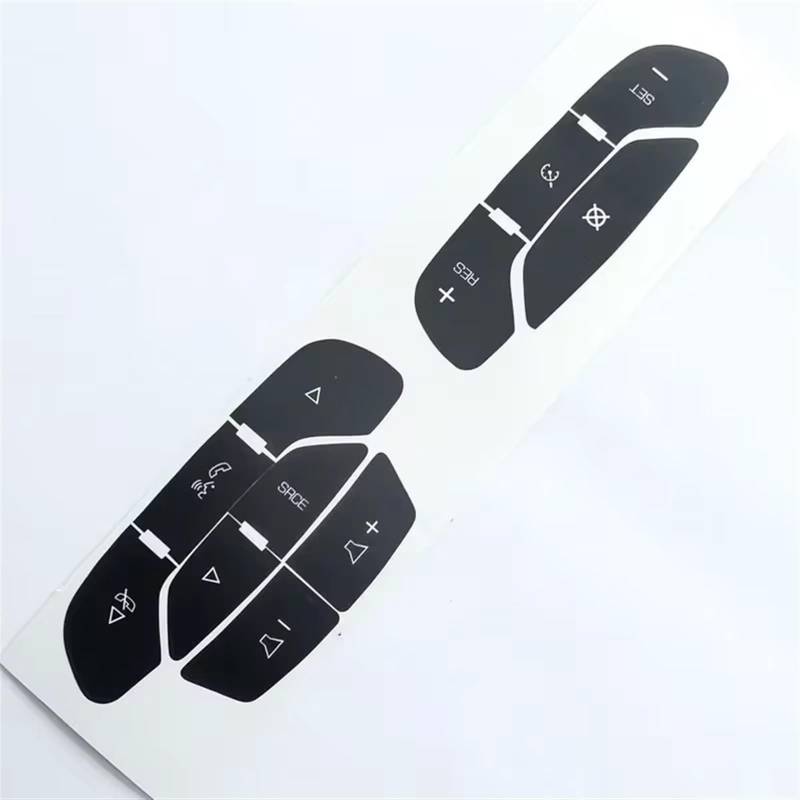 CEWSUIO Kompatibel Mit GMC Für Yukon 2007-2014 Autoaufkleber Autolenkradknopf-Reparaturaufkleber-Set Abziehbilder Zubehör Auto-Aufkleber Knöpfe von CEWSUIO