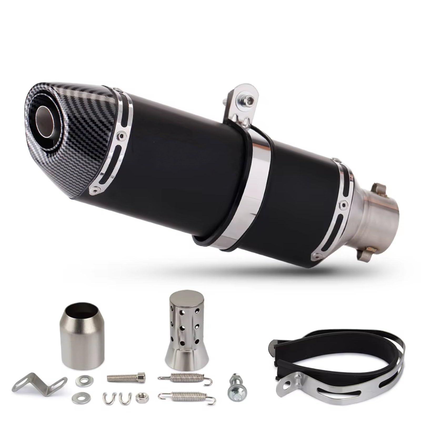 CEWSUIO Kompatibel Mit MT03-Motorradauspuffrohr. Universal-51-mm-Motorradauspuffschalldämpfer. Modifizieren Sie Den Kleinen Schalldämpfer Mit Vier Ecken. Motorrad Auspuffrohr(A) von CEWSUIO
