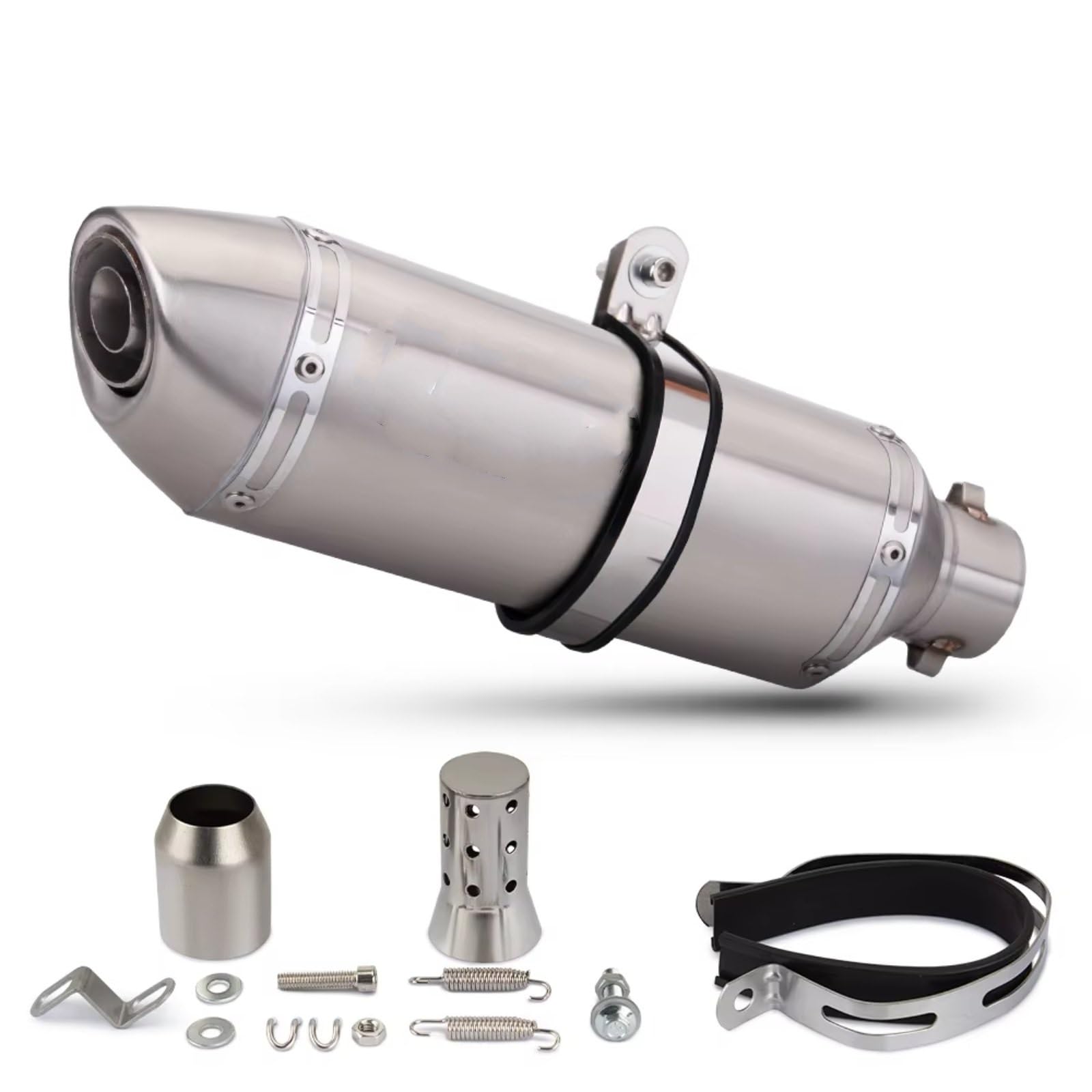 CEWSUIO Kompatibel Mit MT03-Motorradauspuffrohr. Universal-51-mm-Motorradauspuffschalldämpfer. Modifizieren Sie Den Kleinen Schalldämpfer Mit Vier Ecken. Motorrad Auspuffrohr(C) von CEWSUIO