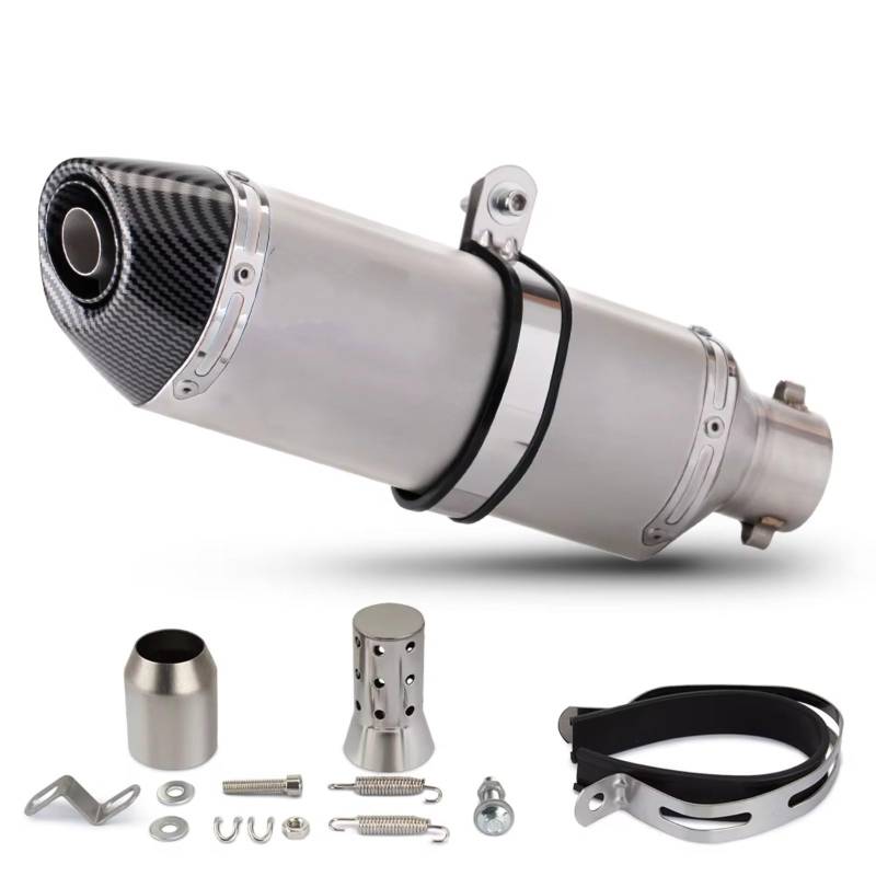 CEWSUIO Kompatibel Mit MT03-Motorradauspuffrohr. Universal-51-mm-Motorradauspuffschalldämpfer. Modifizieren Sie Den Kleinen Schalldämpfer Mit Vier Ecken. Motorrad Auspuffrohr(E) von CEWSUIO