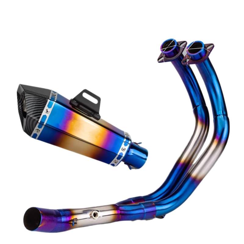 CEWSUIO Kompatibel Mit MT07 Für FZ07 Für XSR700 2014 2015 2016 2017 2018 2019 2020 2021 2022 2023 2024 Motorradauspuff Modifizieren Schalldämpfer Front Link Pipe Motorrad Auspuffrohr(Type B) von CEWSUIO