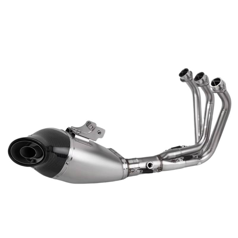 CEWSUIO Kompatibel Mit MT09 Für FZ09 2014 2015 2016 2017 2018 2019 2020 Motorrad-Slip-On-Auspuff Modifizieren Sie Den Unteren Auspuff Vorderen Verbindungsrohrschalldämpfers Motorrad Auspuffrohr von CEWSUIO