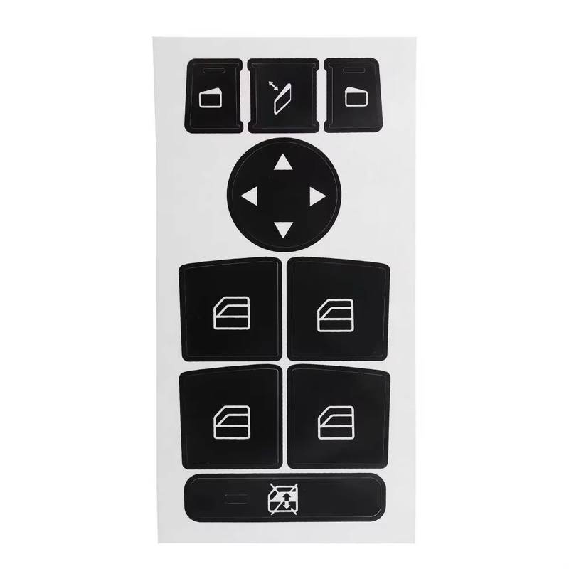 CEWSUIO Kompatibel Mit Mercedez Für W204 C250 C300 C350 2008 2009 2010–2014 Fensterschaltereinheit Knopf Aufkleber Aufkleber Reparatursatz Auto-Aufkleber Knöpfe von CEWSUIO