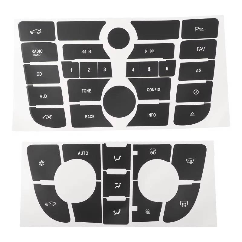 CEWSUIO Kompatibel Mit Opel Für GTC-Tastenreparaturaufkleber, Auto-Armaturenbrett-CD Für Radio-Audio-Tastenreparatur Auto-Aufkleber Knöpfe von CEWSUIO