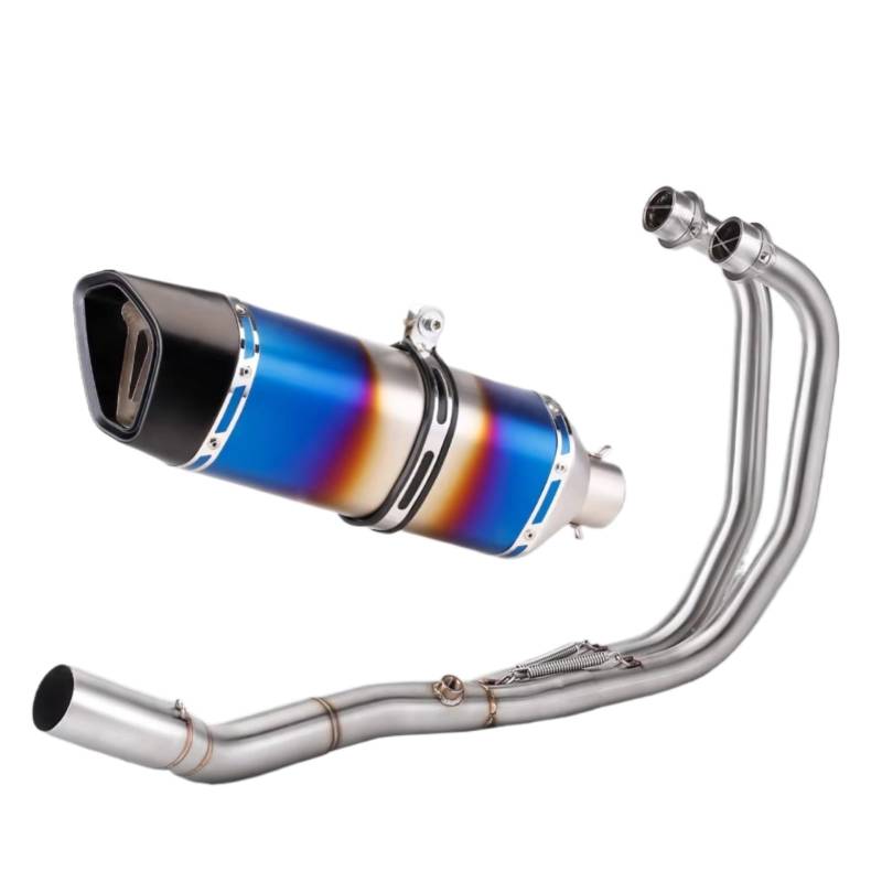 CEWSUIO Kompatibel Mit R25 Für R3 Für MT03 2015 2016 2017 2018 2019 2020 2021 2022 2023 2024 Motorradauspuff Modifizierter Krümmer Frontrohr Slip-On-Schalldämpfer Motorrad Auspuffrohr(D) von CEWSUIO