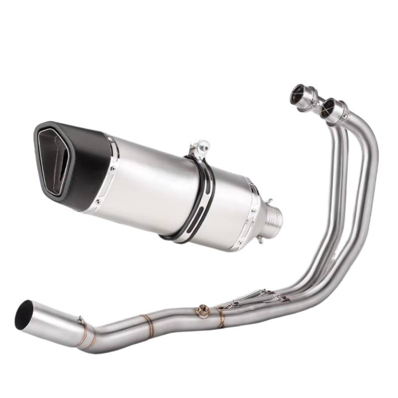 CEWSUIO Kompatibel Mit R25 Für R3 Für MT03 2015 2016 2017 2018 2019 2020 2021 2022 2023 2024 Motorradauspuff Modifizierter Krümmer Frontrohr Slip-On-Schalldämpfer Motorrad Auspuffrohr(E) von CEWSUIO