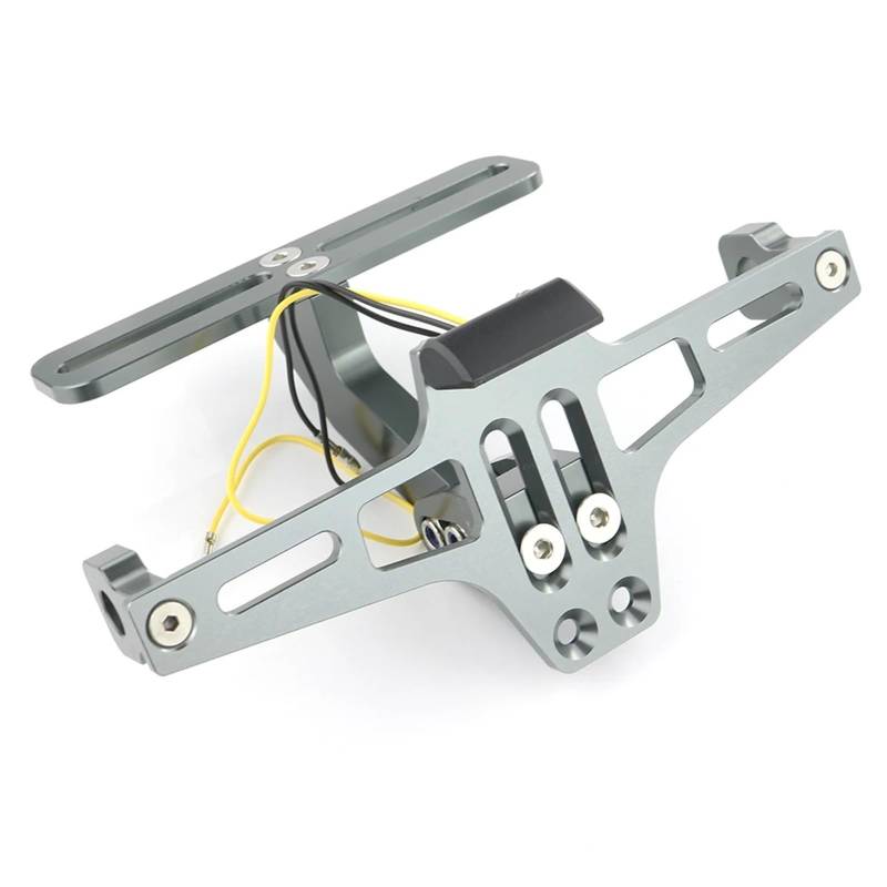 CEWSUIO Kompatibel Mit Suzuki Für GSX-R1000 2001-2018 Für Hyosung GT650R 2008-2017 Für GSR600 2006-2018 Motorrad-Kennzeichenrahmen Kennzeichenhalter Motorrad(Gray) von CEWSUIO