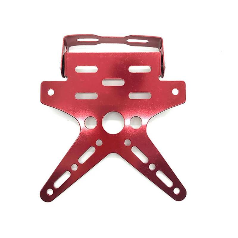 CEWSUIO Kompatibel Mit Suzuki Für GSXR600 Für GSXR750 Für B-King Für GSXR10000, Verstellbarer Nummernschildrahmen Für Motorräder Kennzeichenhalter Motorrad(Red) von CEWSUIO