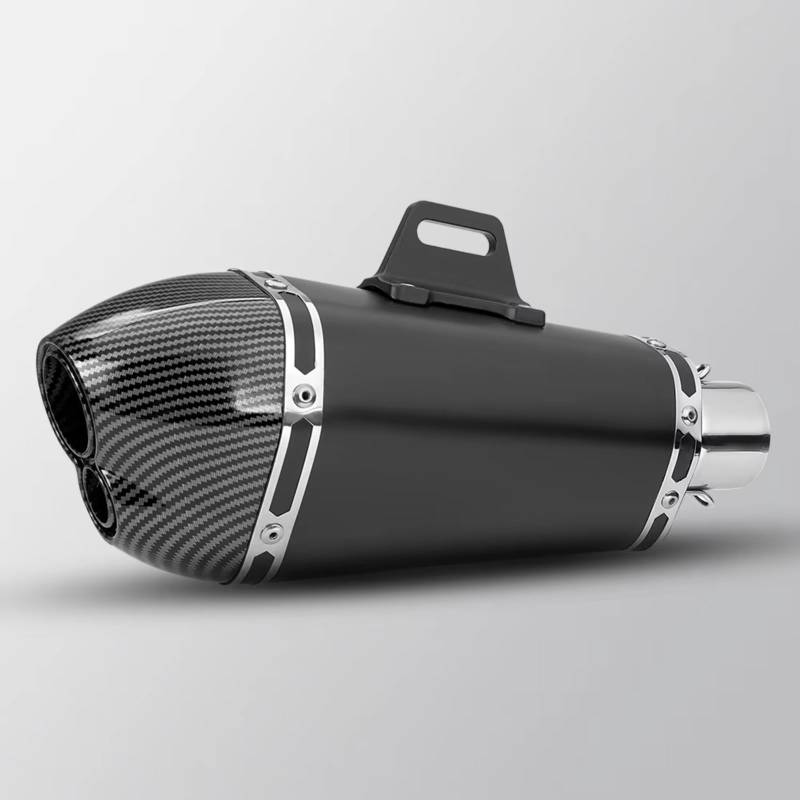 CEWSUIO Kompatibel Mit Suzuki Für GSXS125 51 MM Universal-Motorradzubehör Motorrad-Auspuffschalldämpfer Auspuff Modifizierung Doppelloch-Endrohr Motorrad Auspuffrohr(B) von CEWSUIO
