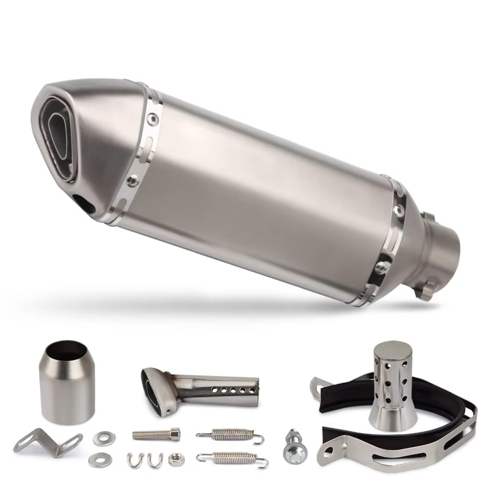 CEWSUIO Kompatibel Mit Suzuki Für Gsxr125 Motorradauspuffrohr Mit Schalldämpfer 370 MM Universal 38-51 Mm Motorradauspuffrohr Motorrad Auspuffrohr(C) von CEWSUIO