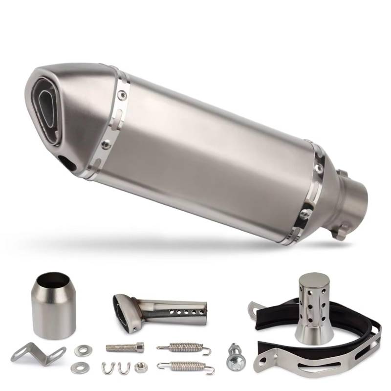 CEWSUIO Kompatibel Mit Suzuki Für Gsxr125 Motorradauspuffrohr Mit Schalldämpfer 370 MM Universal 38-51 Mm Motorradauspuffrohr Motorrad Auspuffrohr(C) von CEWSUIO