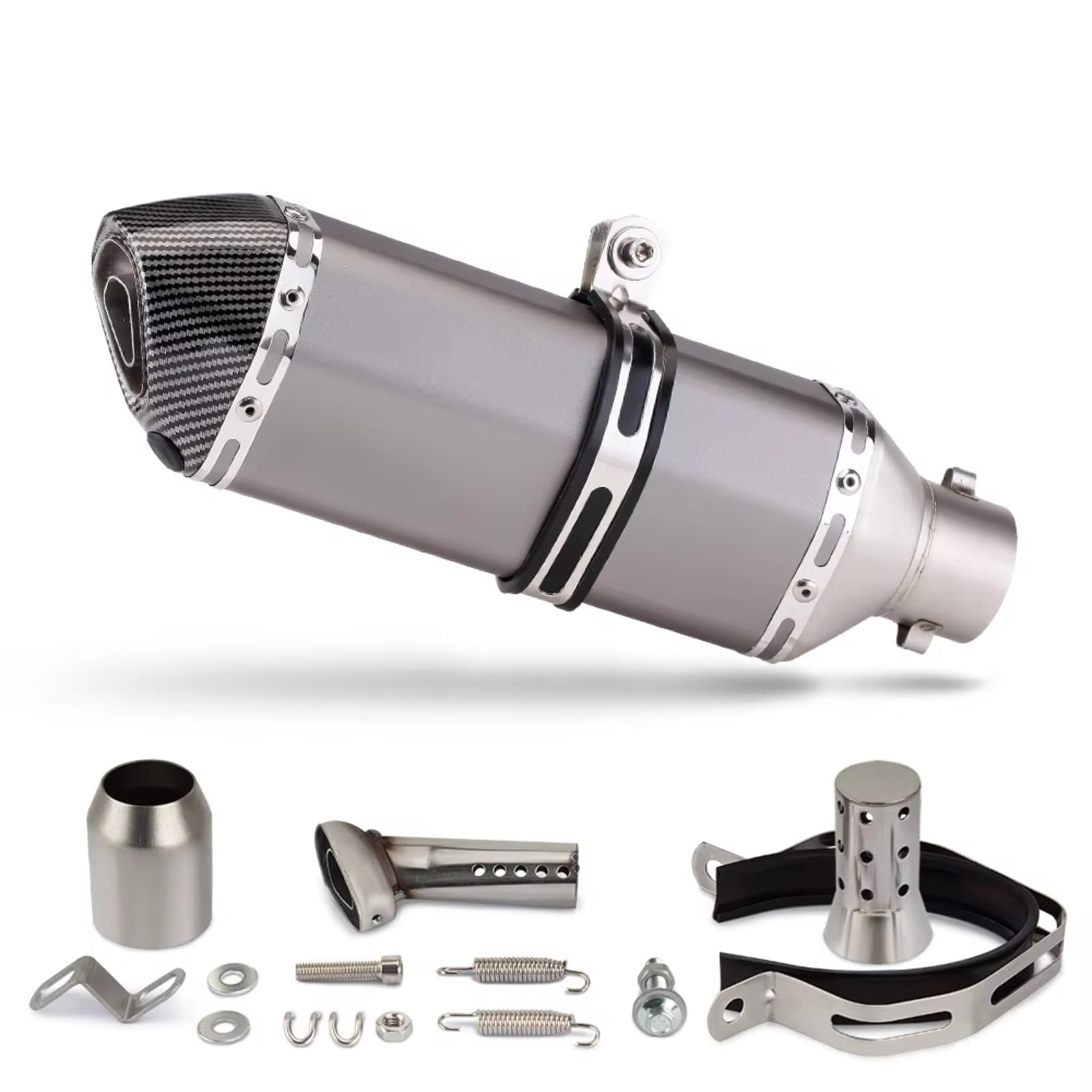 CEWSUIO Kompatibel Mit Suzuki Für Gsxr125 Motorradauspuffrohr Mit Schalldämpfer 370 MM Universal 38-51 Mm Motorradauspuffrohr Motorrad Auspuffrohr(D) von CEWSUIO