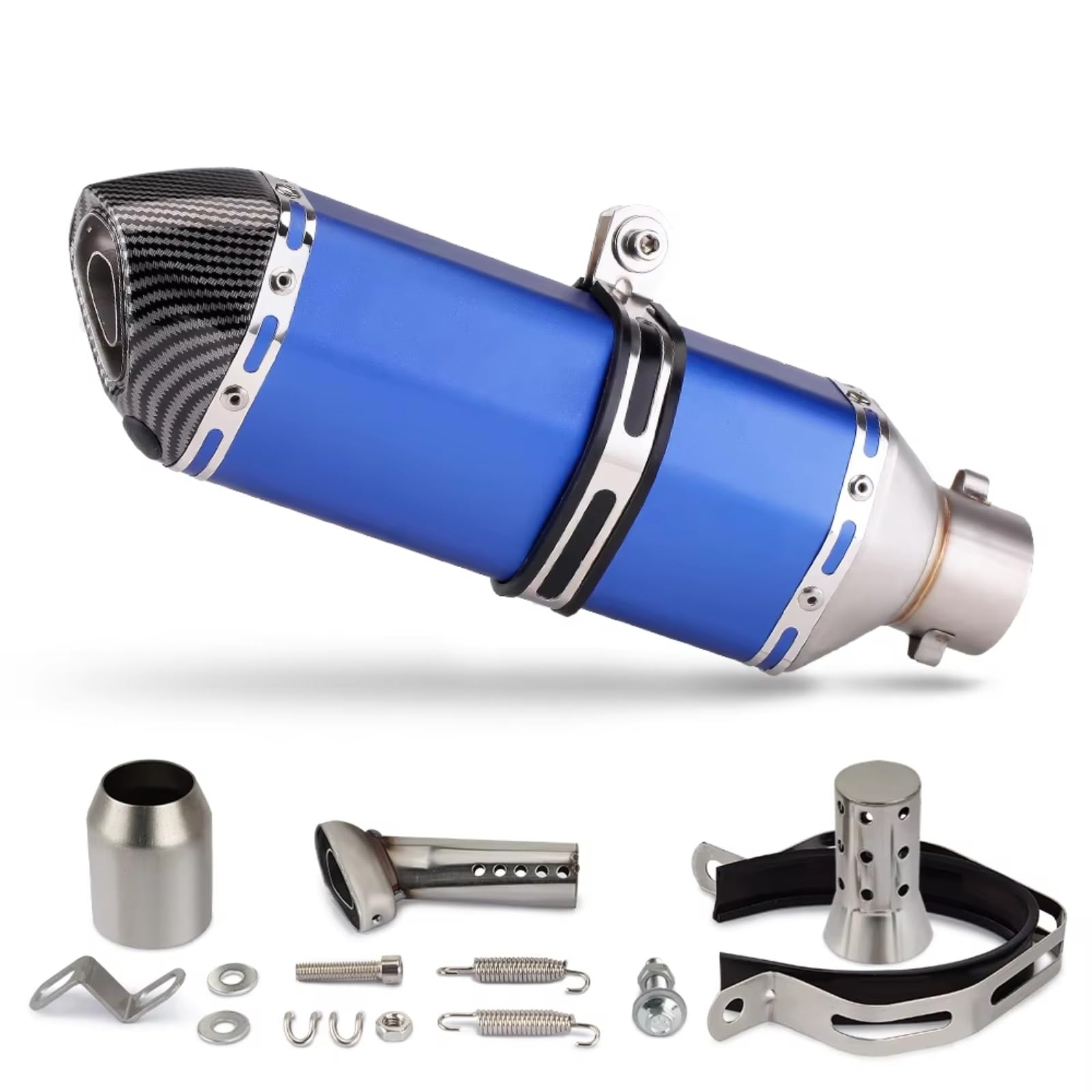 CEWSUIO Kompatibel Mit Suzuki Für Gsxr125 Motorradauspuffrohr Mit Schalldämpfer 370 MM Universal 38-51 Mm Motorradauspuffrohr Motorrad Auspuffrohr(H) von CEWSUIO