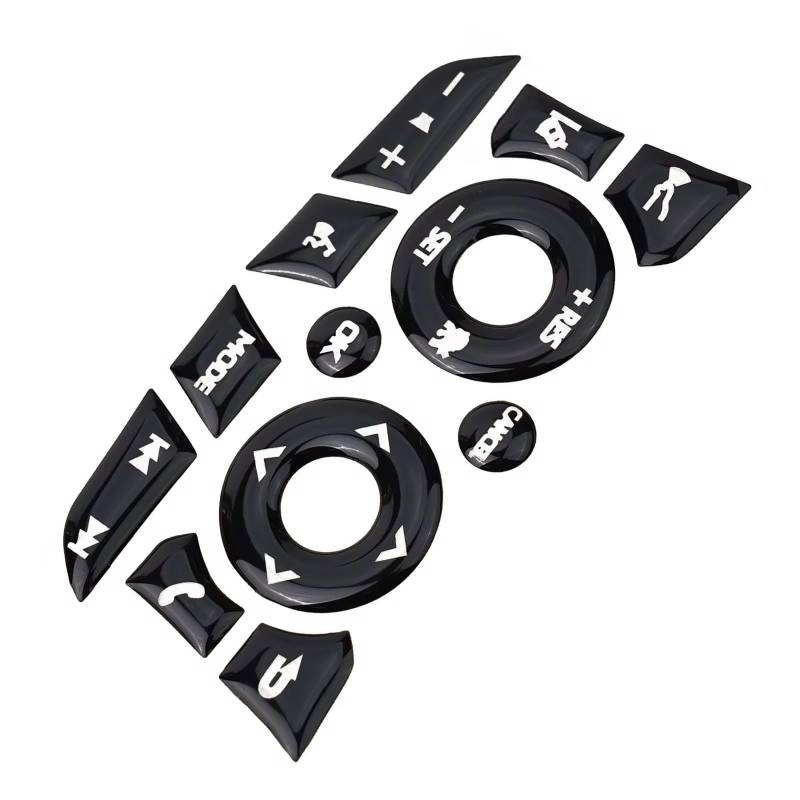 CEWSUIO Kompatibel Mit Toyota Für Corolla 2019 2020 2021 2022, Verkleidung Für Autolenkradtastenabdeckung, Schwarz Glänzend, Aufkleber Für Lenkradtastenabdeckung Auto-Aufkleber Knöpfe von CEWSUIO
