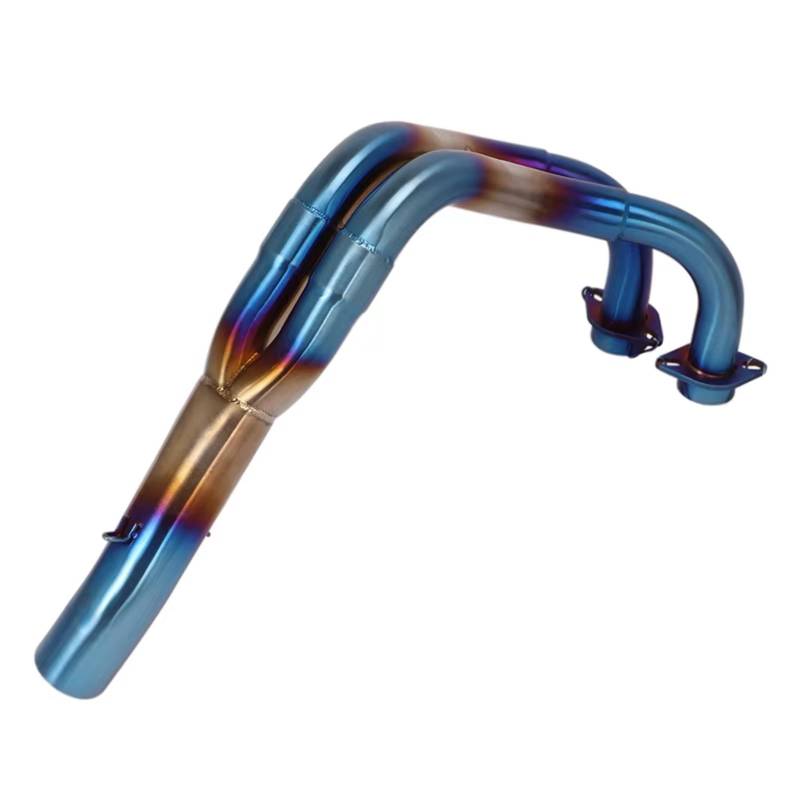 CEWSUIO Kompatibel Mit Yamaha Für MT07 FZ07 Modifizierter Motorradauspuff Fluchtsysteme Schalldämpfer Vorne Mittleres Verbindungsrohr 51 Mm Motorrad Auspuffrohr(Blue) von CEWSUIO
